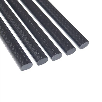 Black Plain Oval Carbon Fiber Rod